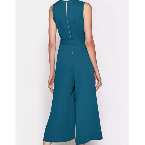 NWT Joie Adessa V- Neck Sleeveless Wide- Leg Belted Jumpsuit Size 4 - Picture 2 of 13